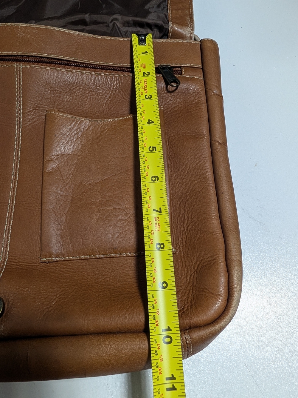 Classic Tan Leather Crossbody Bag - Timeless Women's Shoulder Bag - Picture 16 of 16